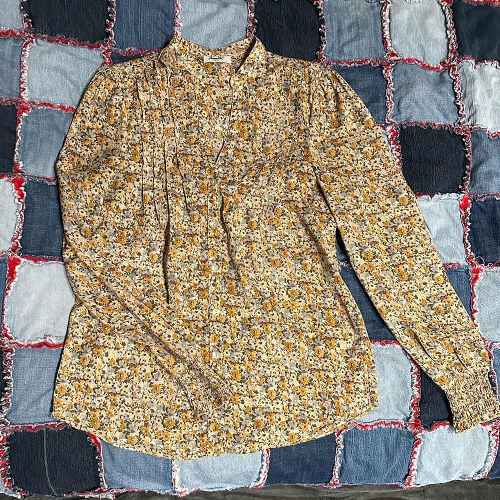 Amalli Talli - Small Tall Blouse. Tan tones - floral.